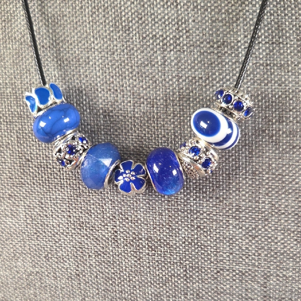 Elegant Blue Beaded Necklace